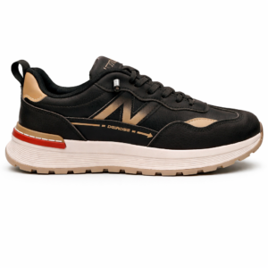 Life Wear Deirose Arrow Black & Beige Chunky Sneakers