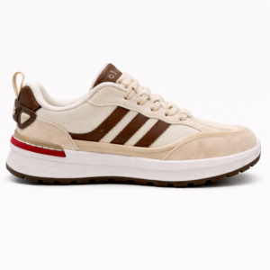 Stylish Cream and Brown Retro Sneakers
