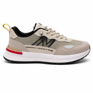 Life Wear “Derose Arrow” Cream & Grey Chunky Runner Sneakers